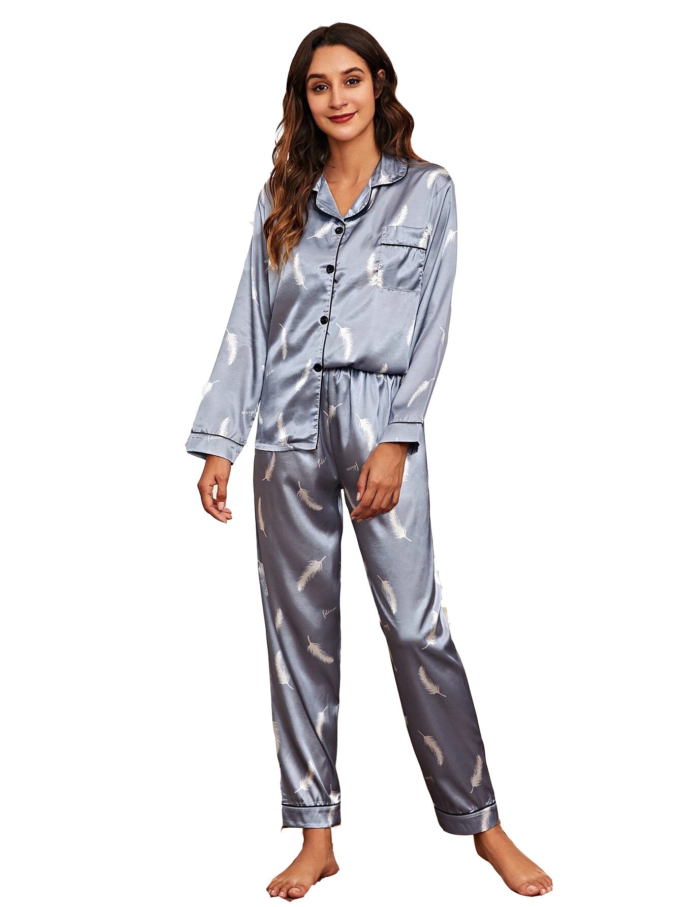 Two-piece Stretch Satin Pajamas