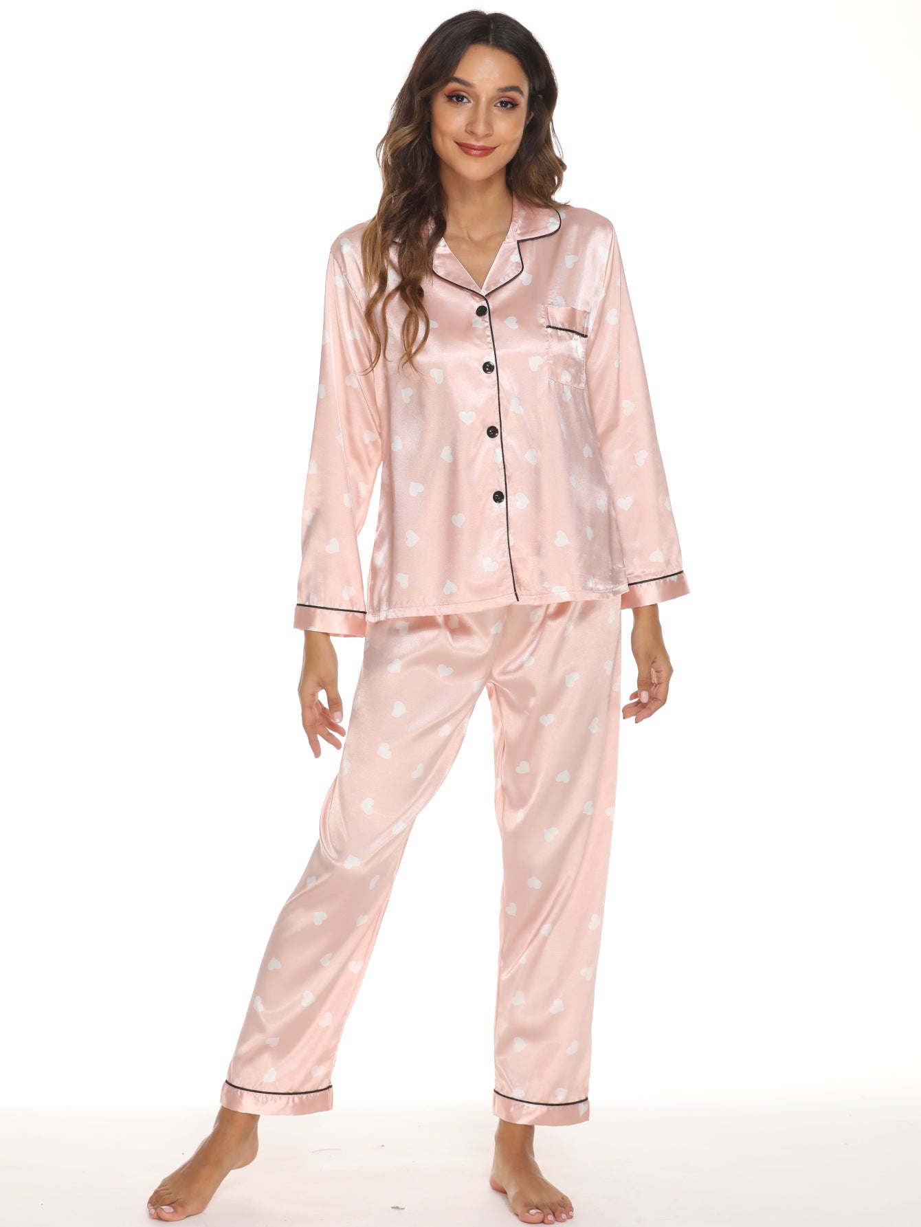 Two-piece Stretch Satin Pajamas