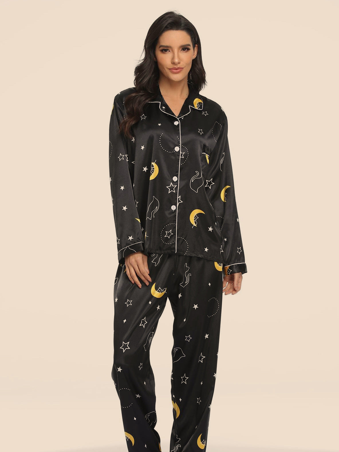 Two-piece Stretch Satin Pajamas